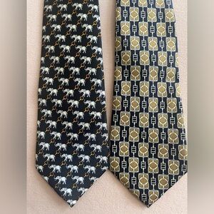 Rene Chagal‎ Lot of Two 100% Silk Handmade Neck Ties